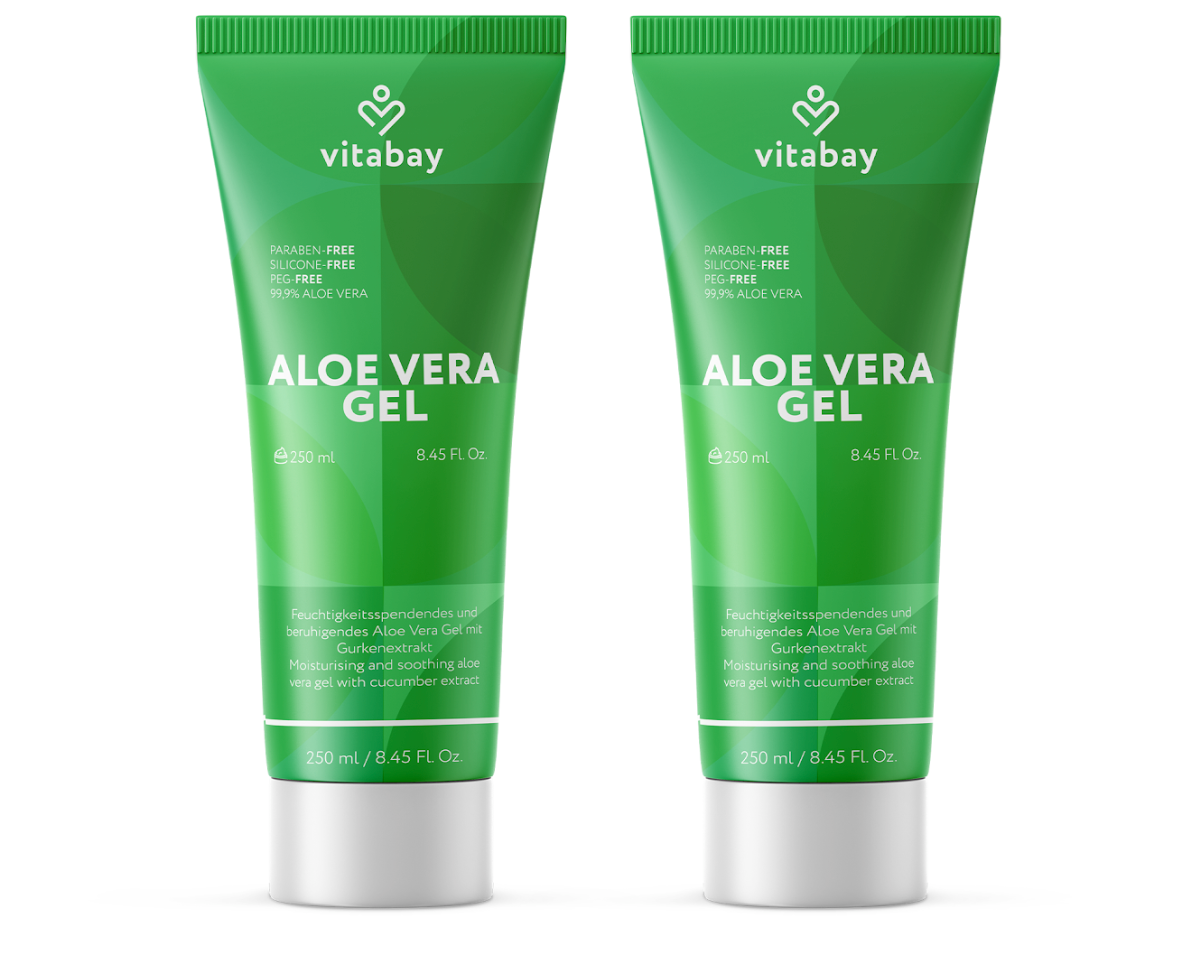 Aloe Vera Gel - 99.9% Aloe Vera plus Gurken Extrakt Feuchtigkeitsspendend - Hautberuhigend