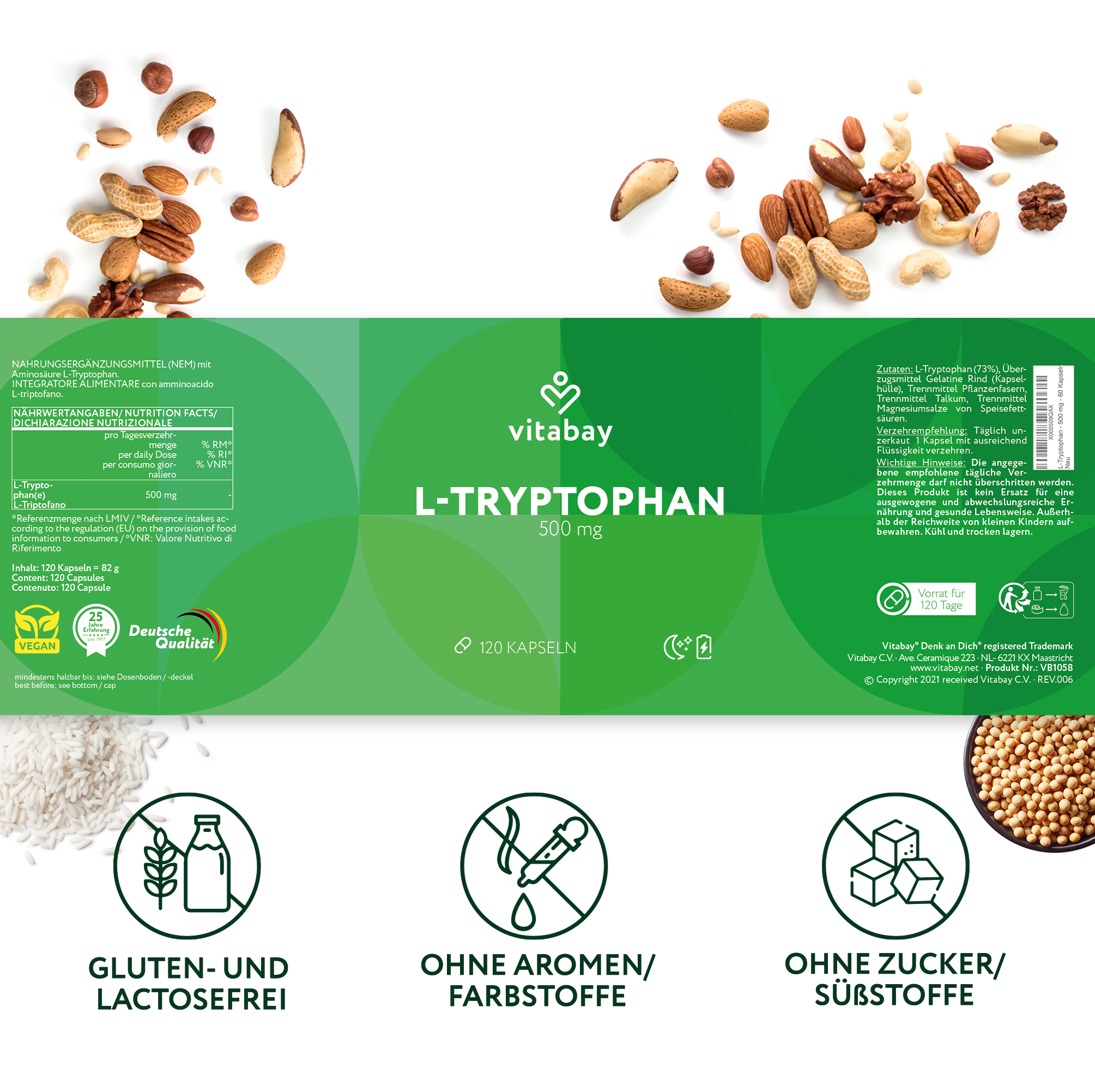 L-Tryptophan 500mg vegan