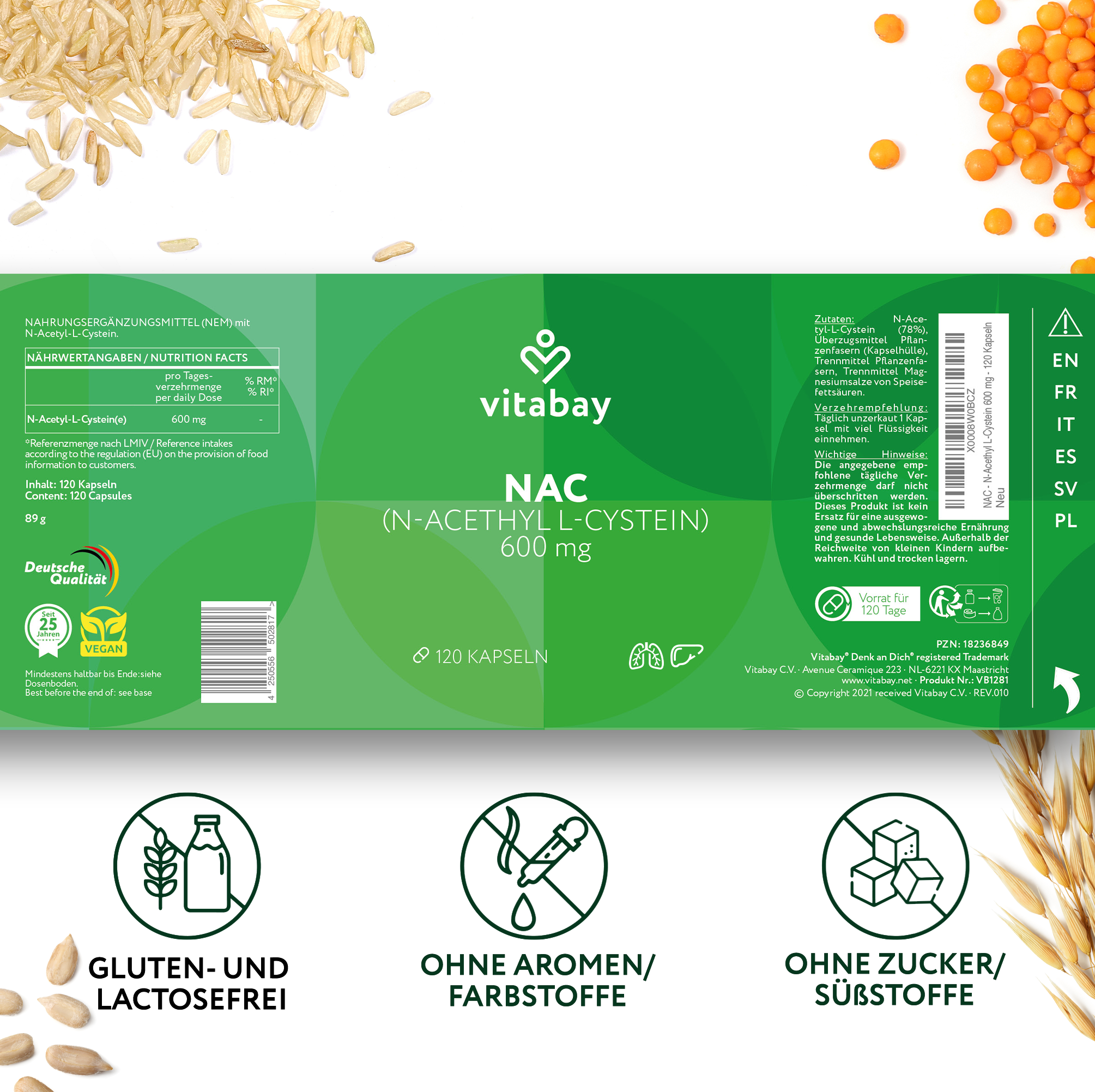 NAC 600 mg - 120 vegane Kapseln