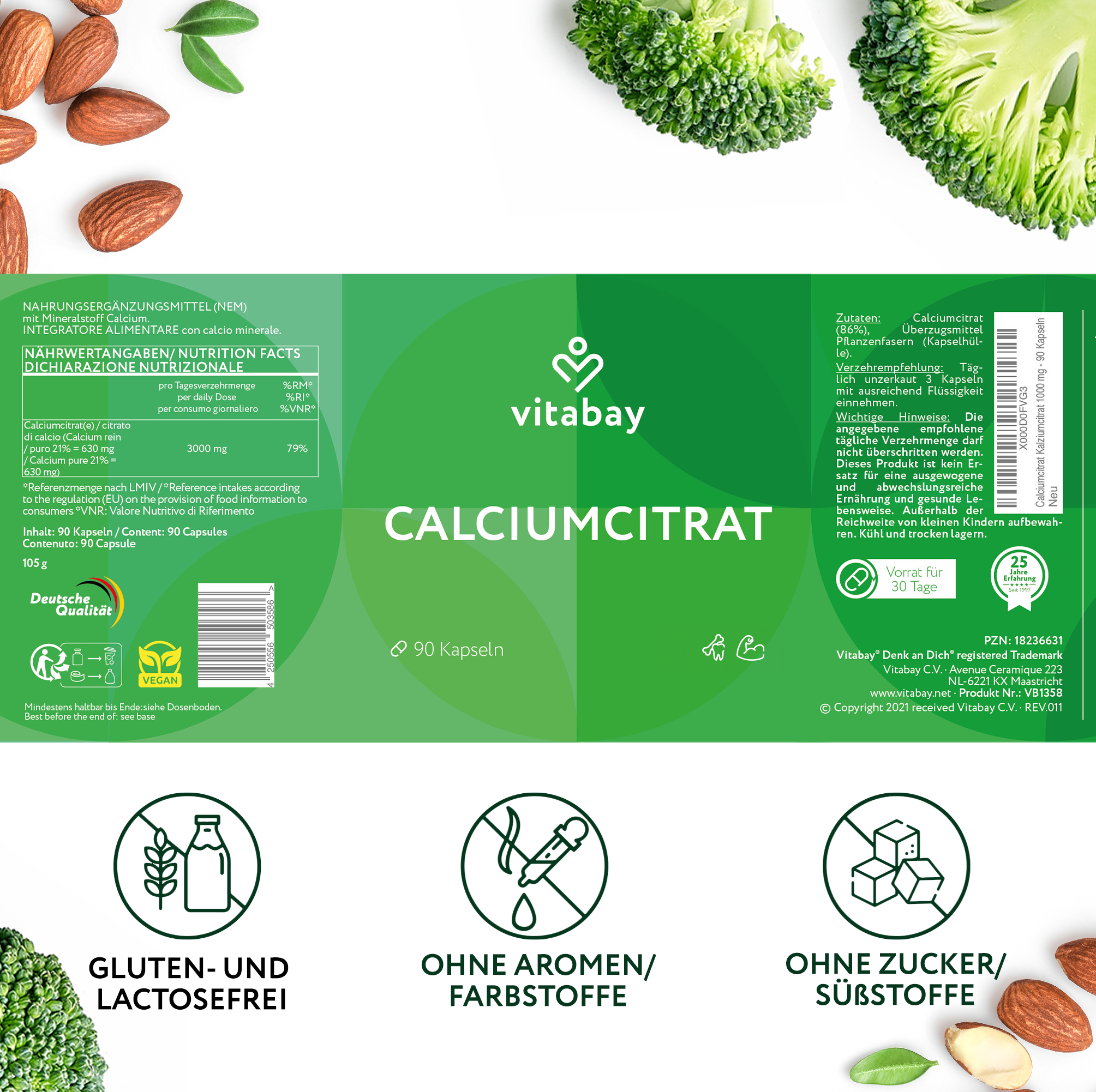 Calciumcitrat 1000mg - Vegane Kapseln