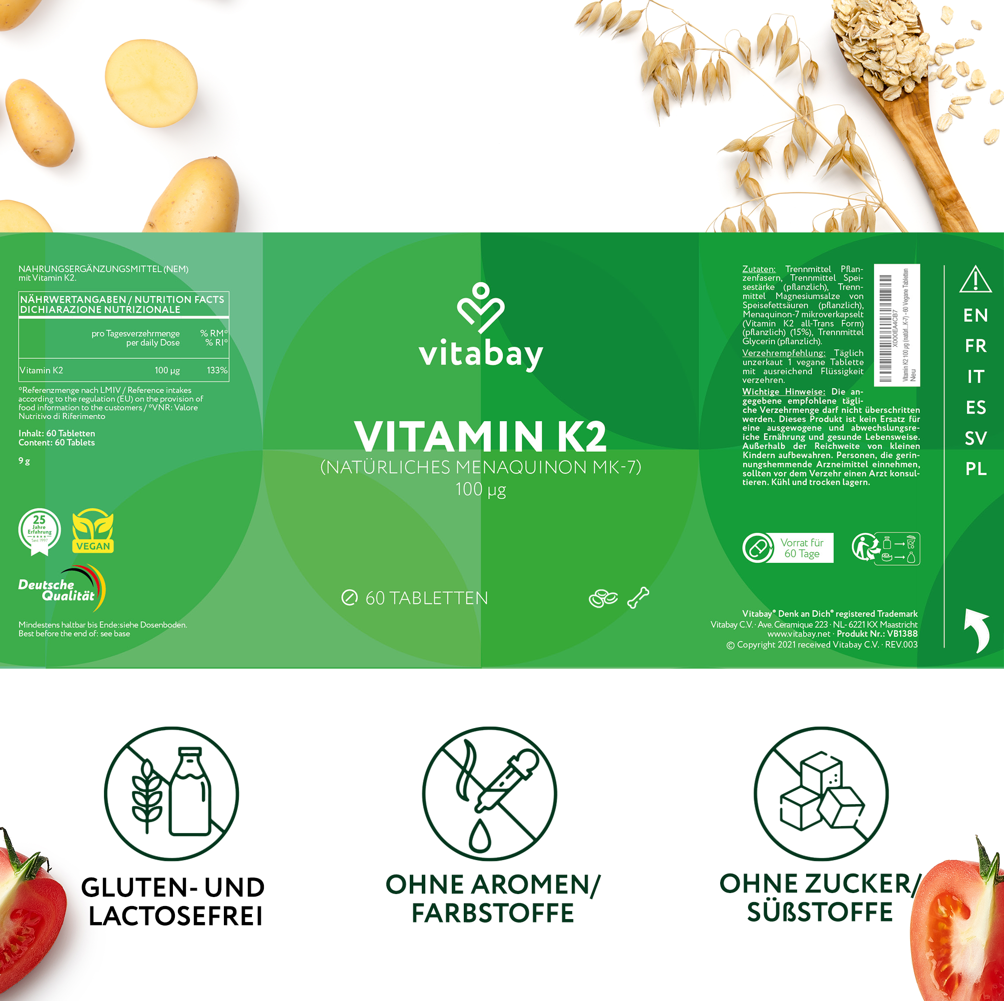 Vitamin K2 100 µg - Vegane Tabletten