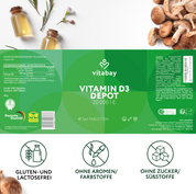 Vitamin D3 Depot 20.000 I.E. - Vegane Tabletten