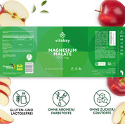 Magnesium Malat 1000mg - 180 vegane Tabletten