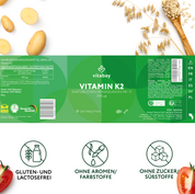 Vitamin K2 MK-7 200 µg - Vegane Tabletten