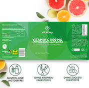 Vitamin C 1000 mg + Bioflavonoide (Time Released ) - Vegane Tabletten