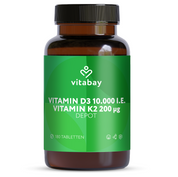 Vitamin D3 Depot 10.000 I.E. + Vitamin K2 200mcg  - 180 vegane Tabletten