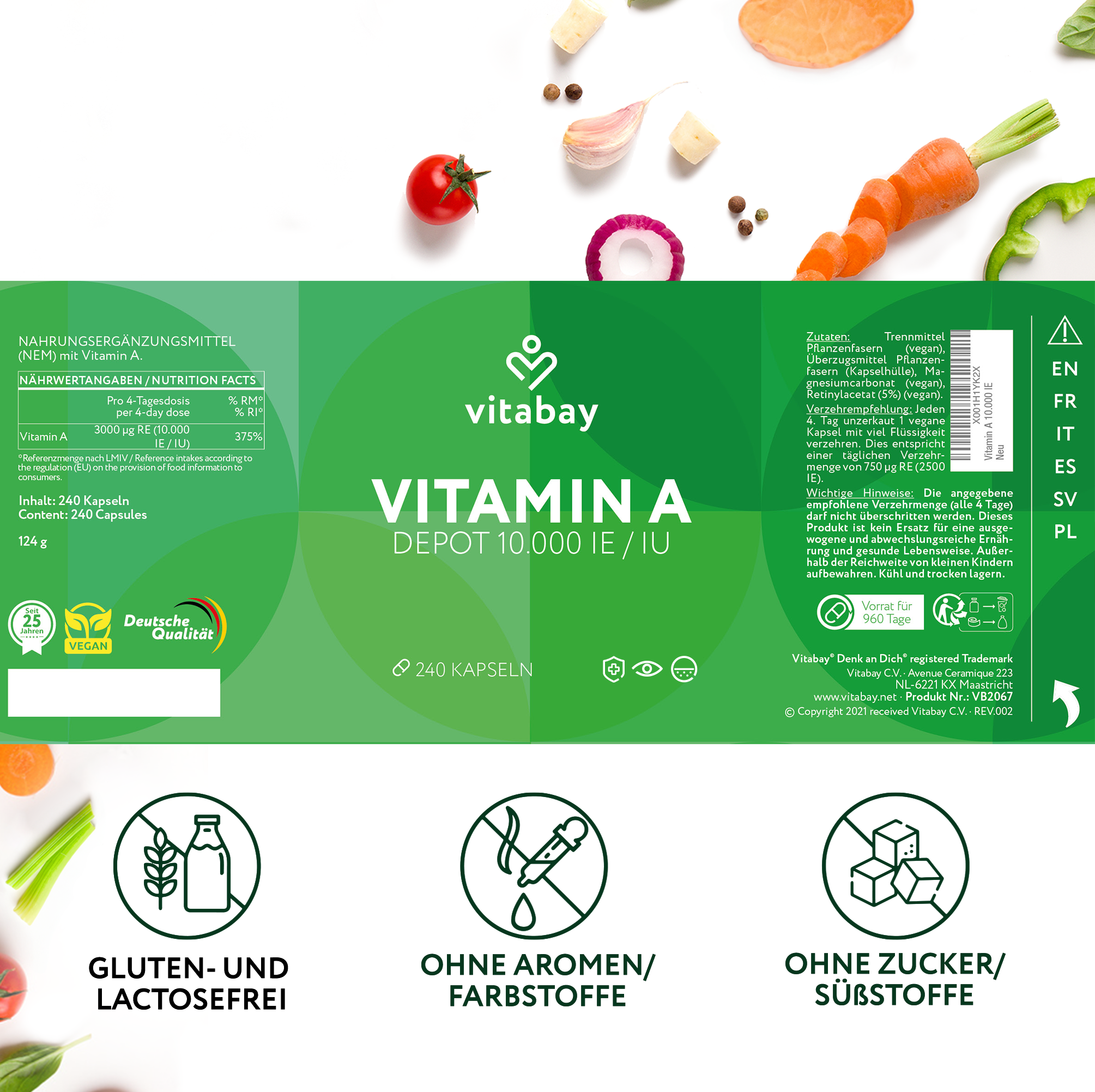 Vitamin A Depot 10.000 I.E. - Vegane Kapseln