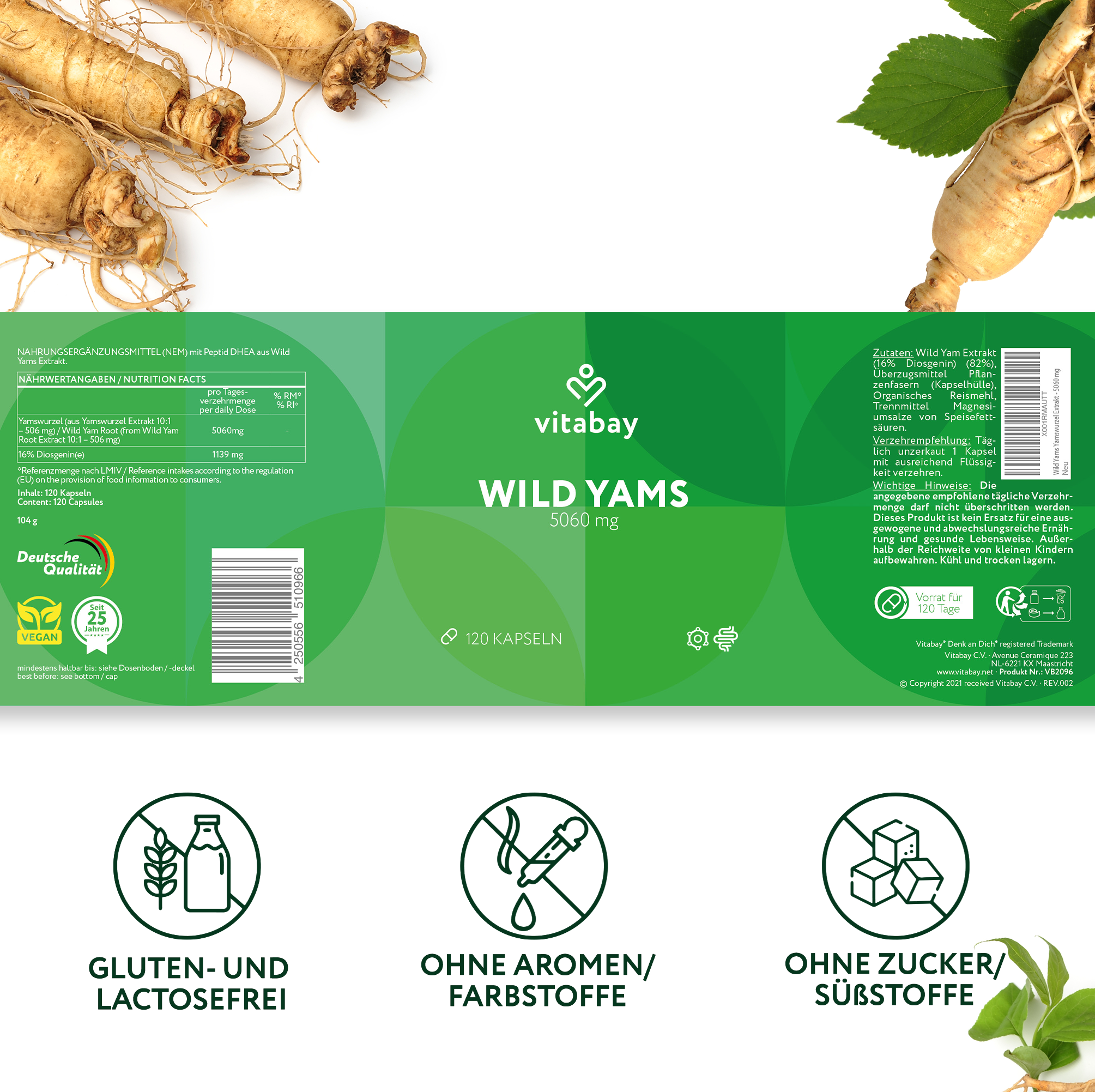 Wild Yams 5060 mg - 120 vegane Kapseln