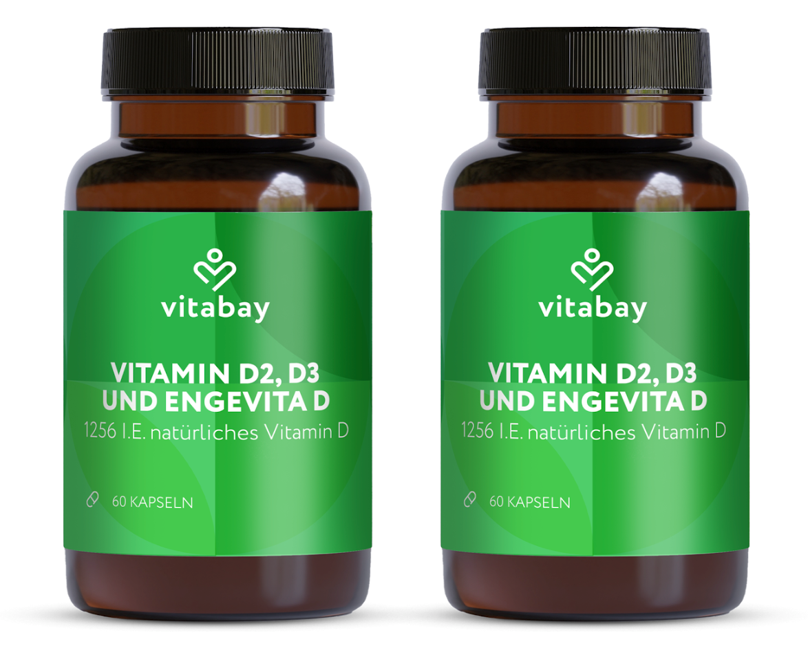 Vitamin D2, D3 und Engevita D - 60 Kapseln