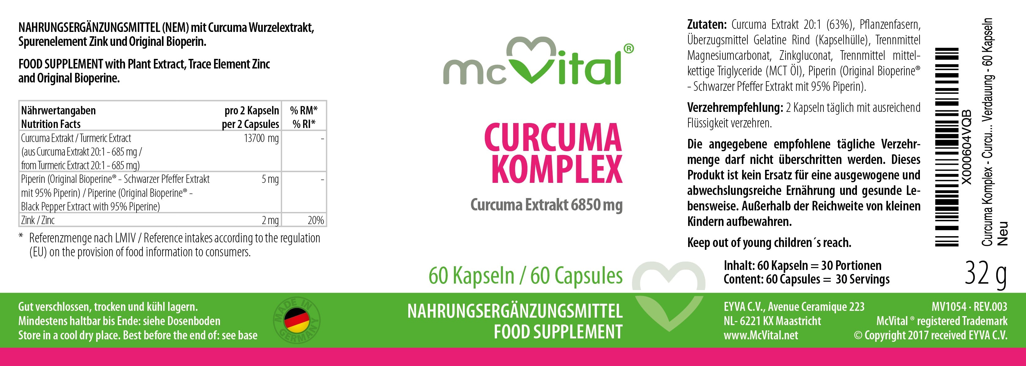 Curcuma Komplex - 60 Kapseln