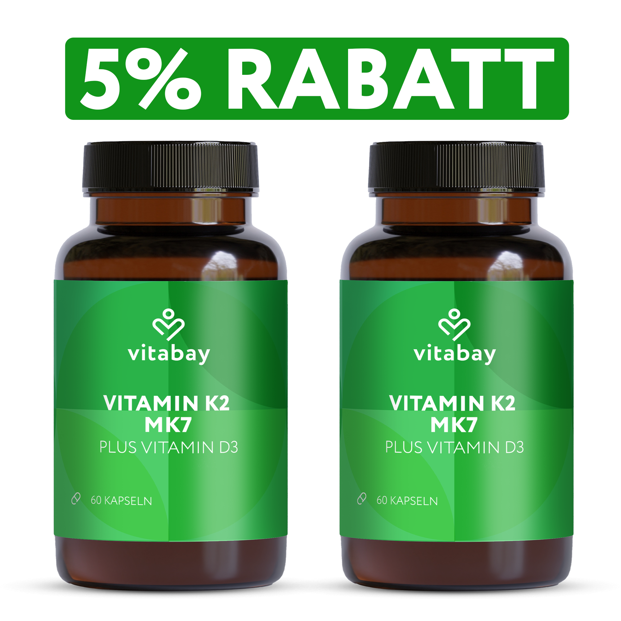 Vitamin K2 MK7 + Vitamin D3 - 60 Kapseln