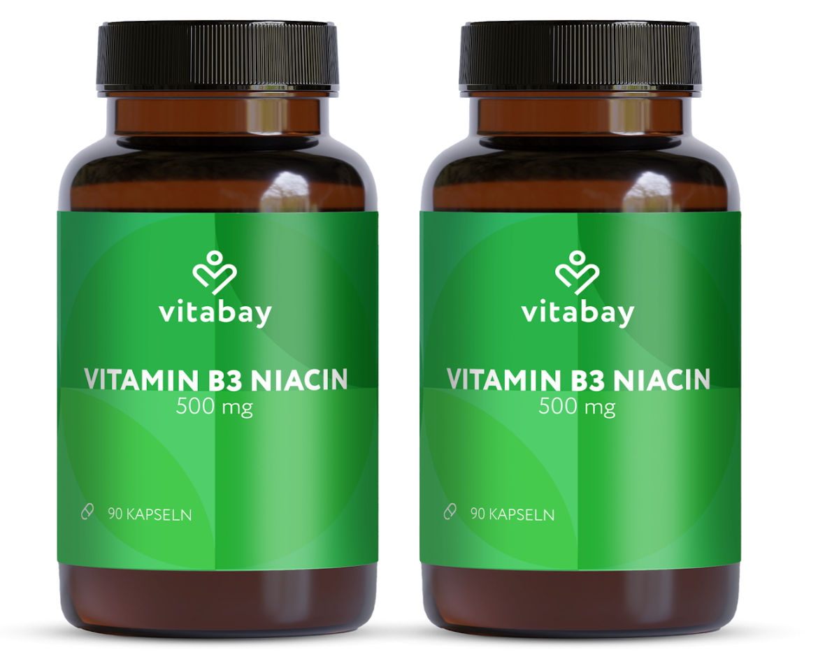 Vitamin B3 Niacin Flush free 500 mg - 90 vegane Kapseln