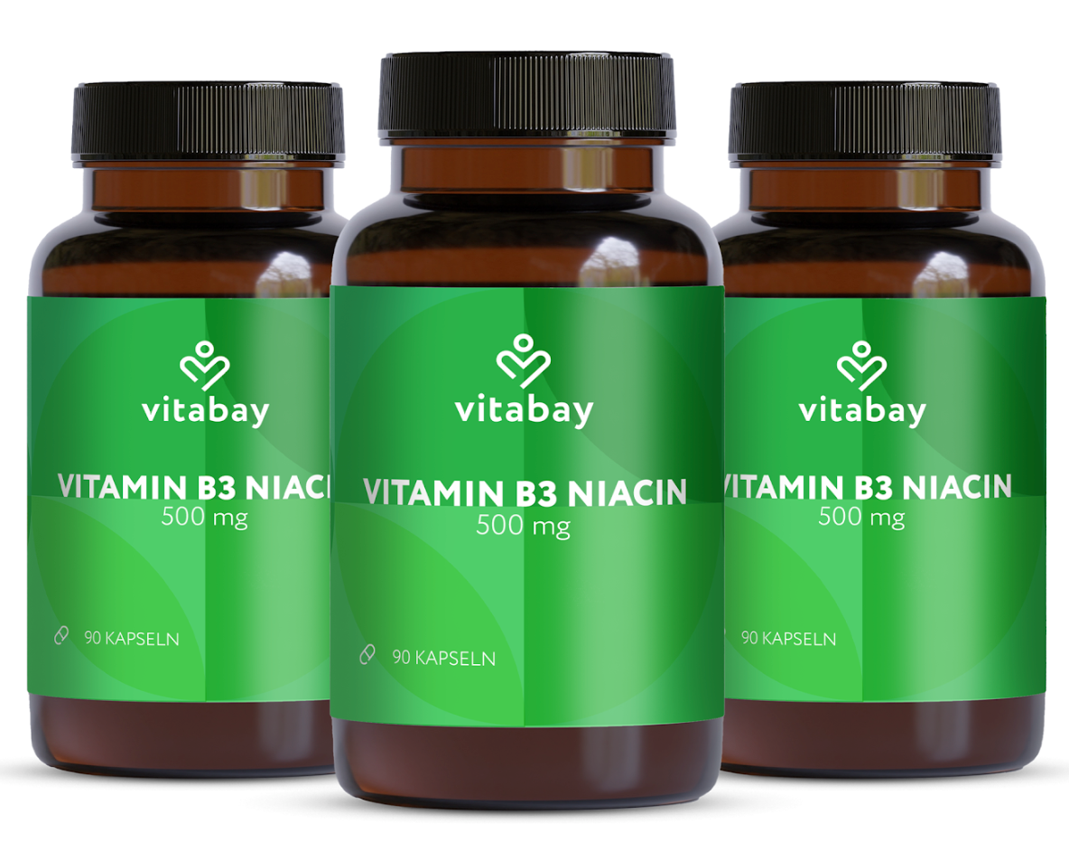 Vitamin B3 Niacin Flush free 500 mg - 90 vegane Kapseln