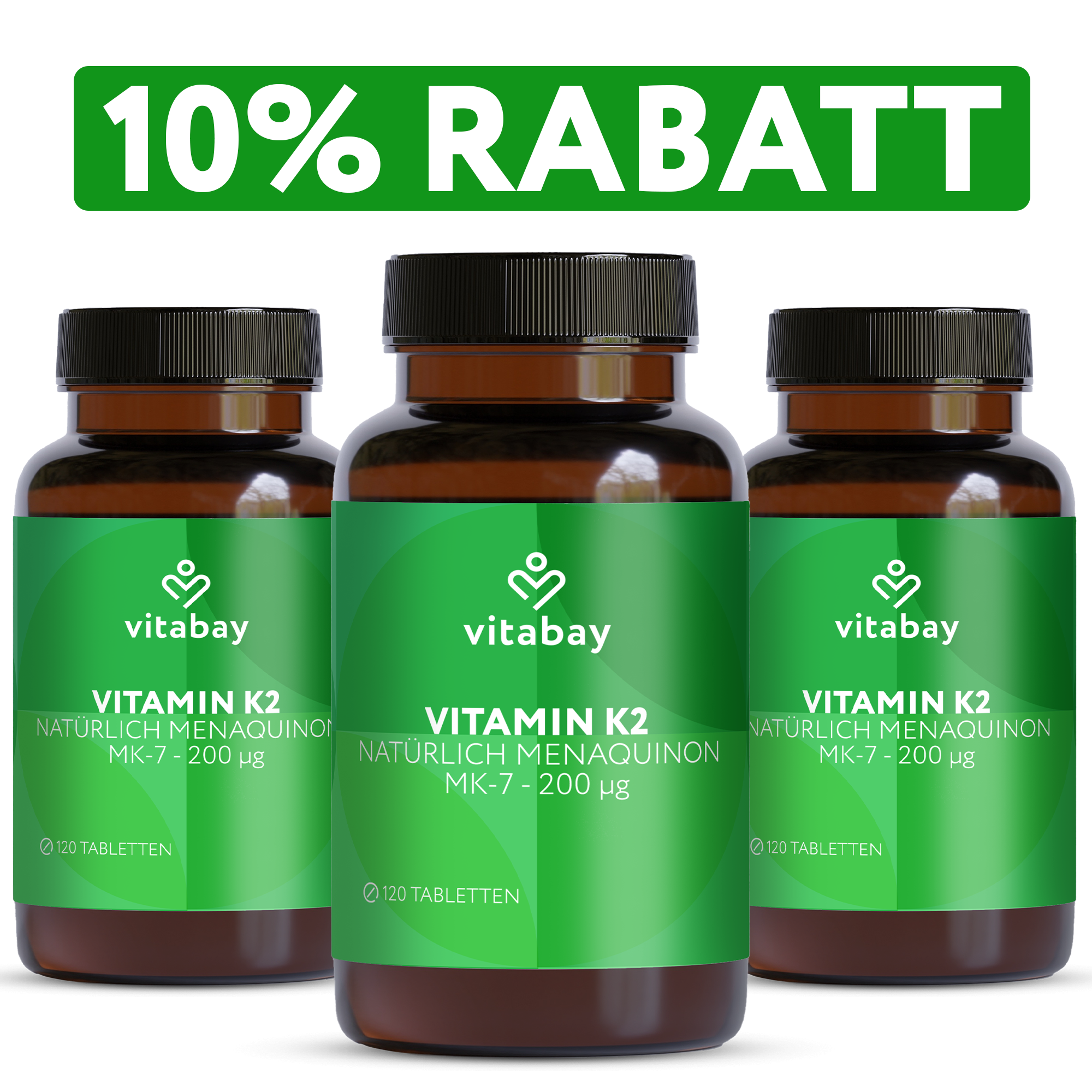 Vitamin K2 MK-7 200 µg - Vegane Tabletten