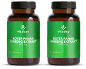 Roter Panax Ginseng Extrakt 600 mg - 100 Vegane Kapseln