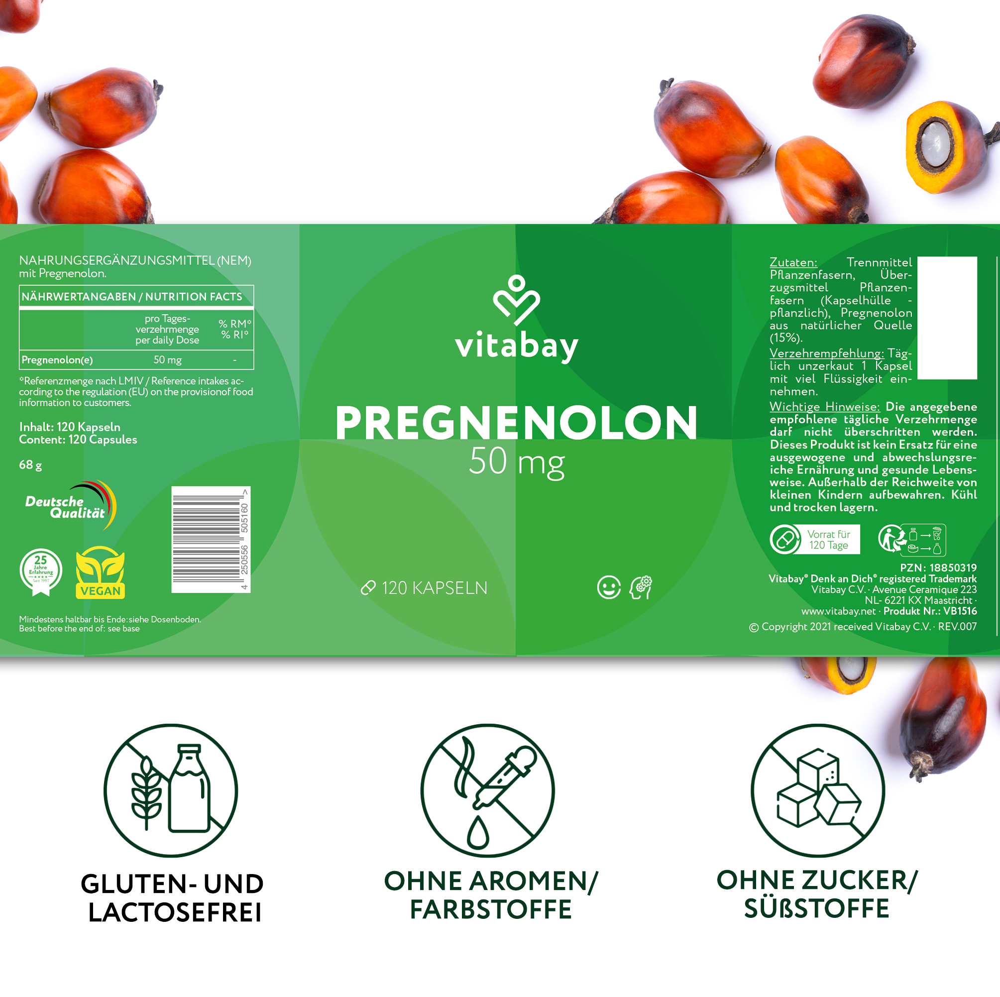 Pregnenolon 50 mg - vegane Kapseln