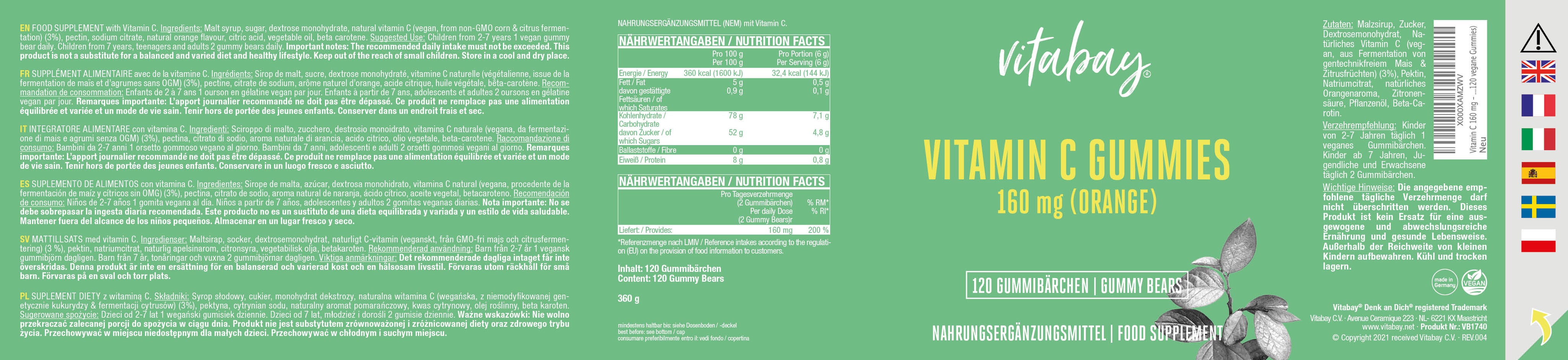 Vitamin C 160 mg - Vegane Gummibärchen