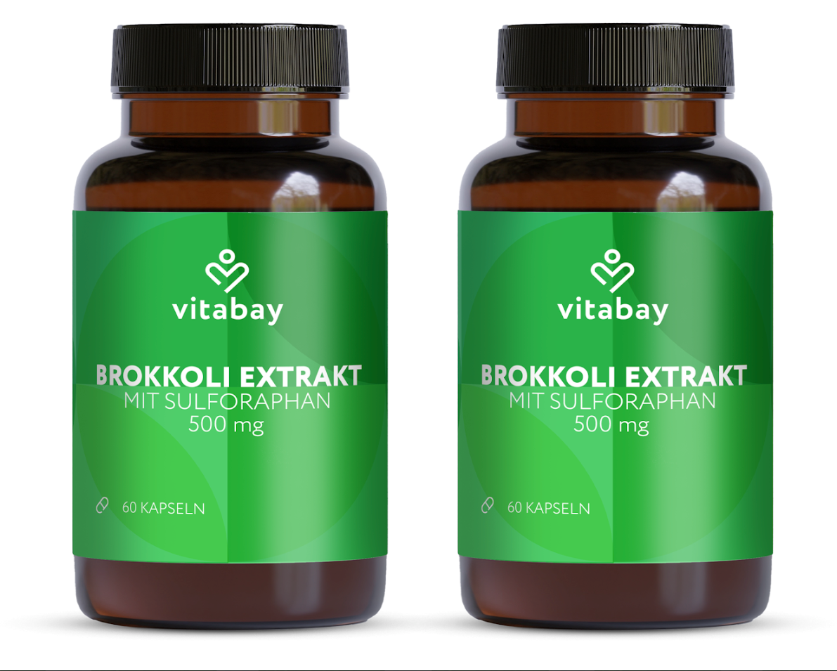 Brokkoli Extrakt mit Sulforaphan 500 mg - Vegane Kapseln