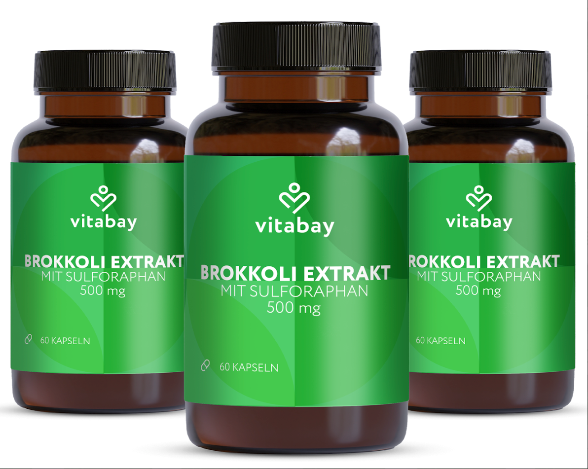 Brokkoli Extrakt mit Sulforaphan 500 mg - Vegane Kapseln