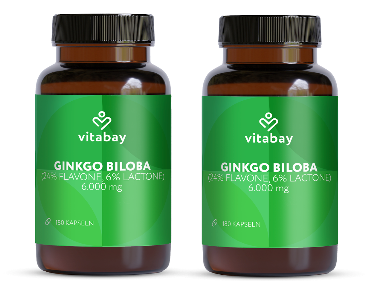 Ginkgo Biloba 6000 mg - 180 vegane Kapseln