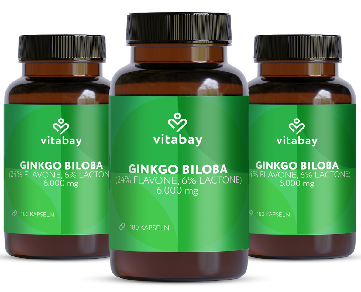 Ginkgo Biloba 6000 mg - 180 vegane Kapseln