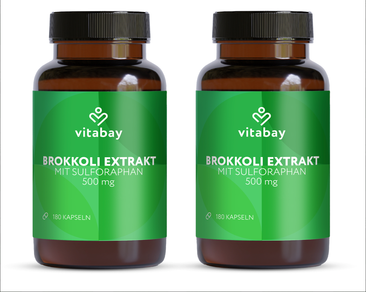 Brokkoli Extrakt mit Sulforaphan 500 mg - Vegane Kapseln