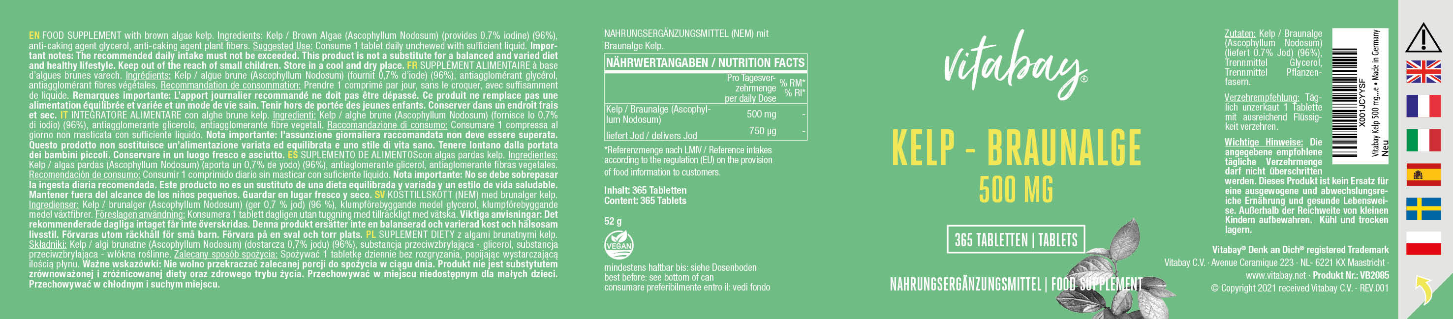 Kelp 500 mg - 365 Tabletten