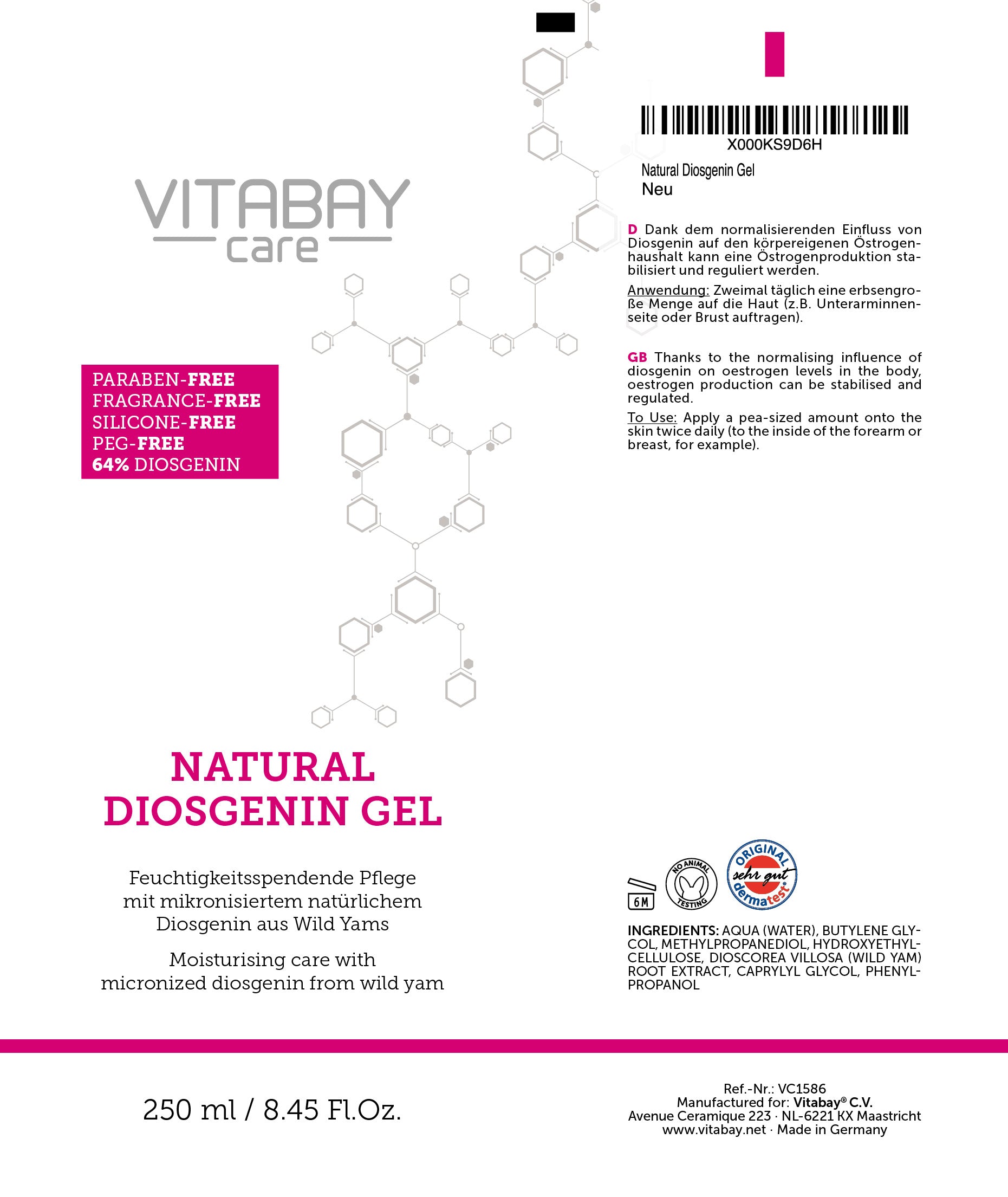 Natural Diosgenin Gel extra stark - 64% Diosgenin (aus 80% Wild Yams Extrakt)