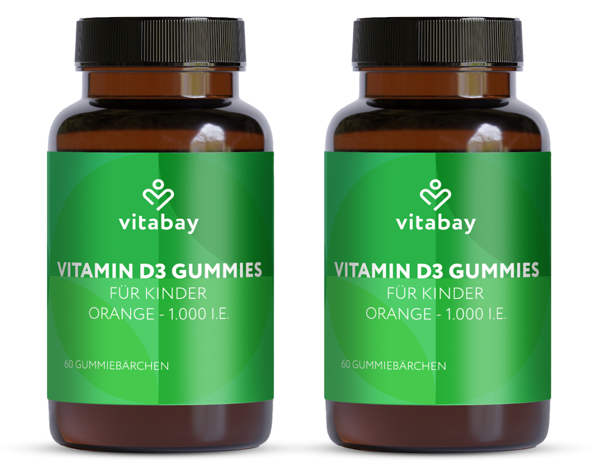 Vitamin D3 1000 IE - Vegane Gummibärchen für Kinder