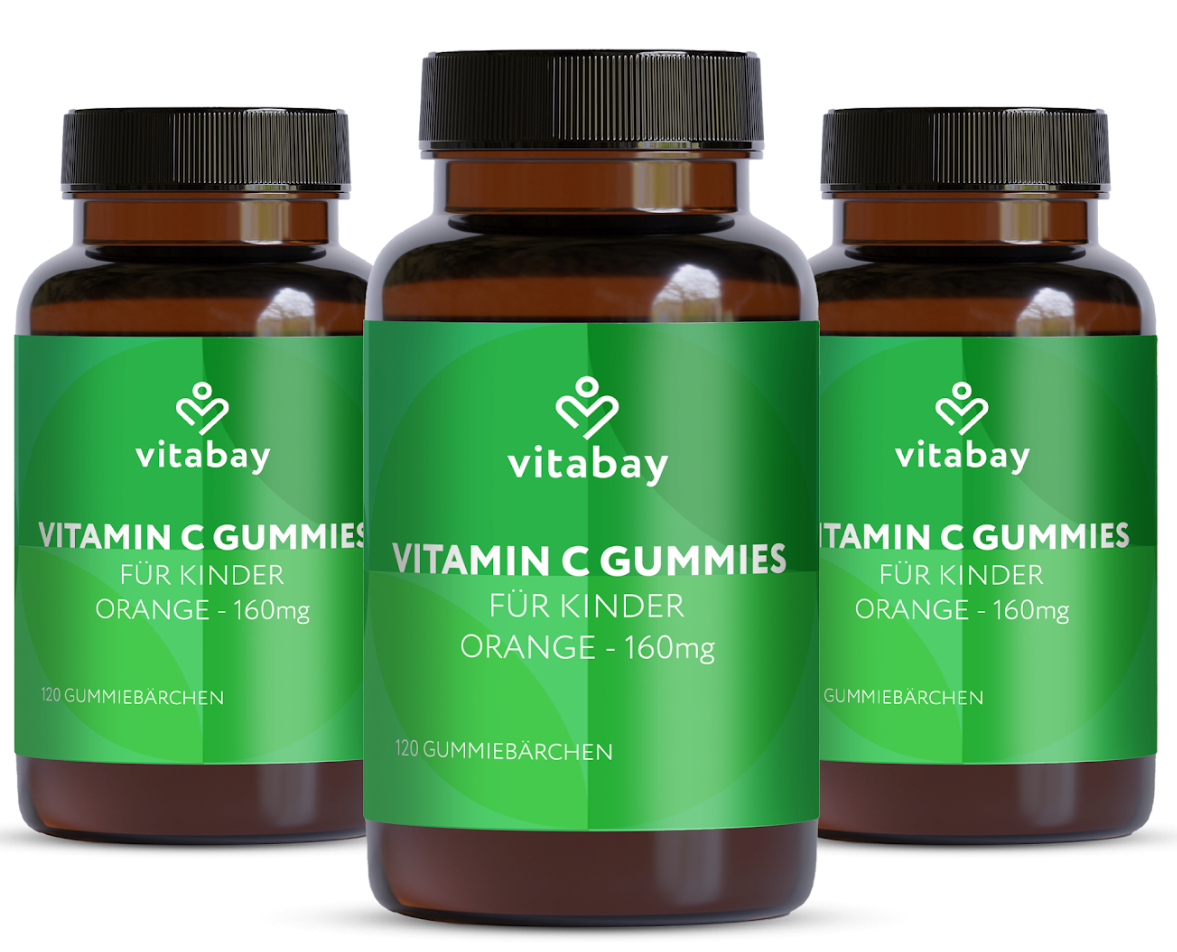 Vitamin C 160 mg - 120 Vegane Gummibärchen für Kinder